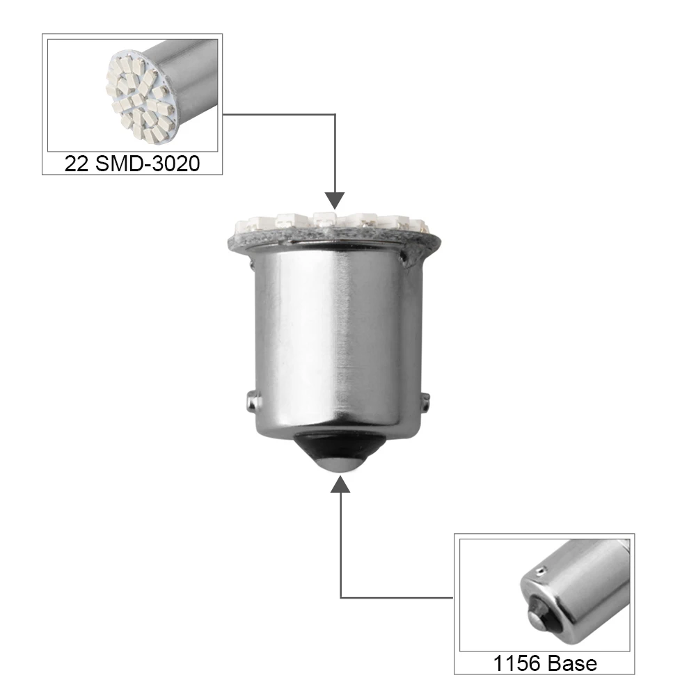 2 шт. Лидер продаж 12V 1156 1157 22SMD P21W BA15S BA15D светодиодный автомобильная лампа авто передний стоп-сигналы поворота фонари Габаритные светодиодные лампы накаливания