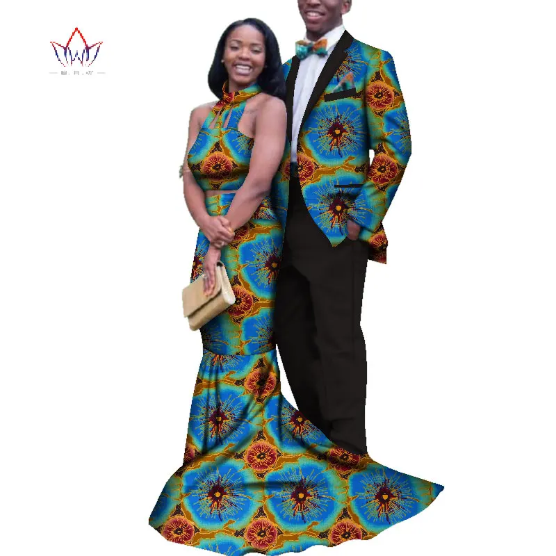 Новые мужские комплекты и женская одежда для свадьбы, летняя традиционная африканская одежда, Одинаковая одежда для пар 4xl WYQ155