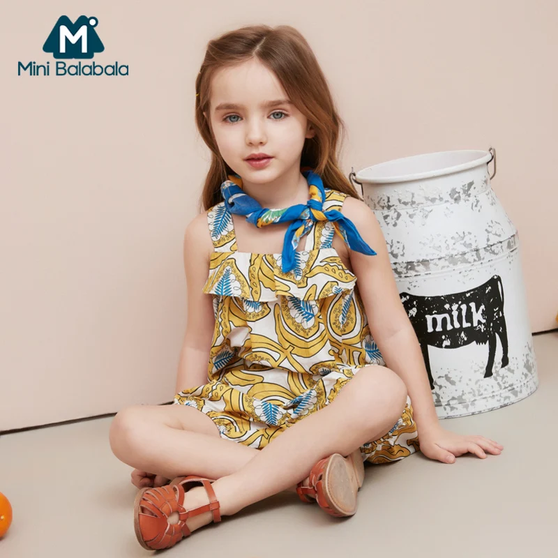 Комплект одежды на подтяжках Mini balabalaGirls Новинка лета 2019 стильный детский жилет +