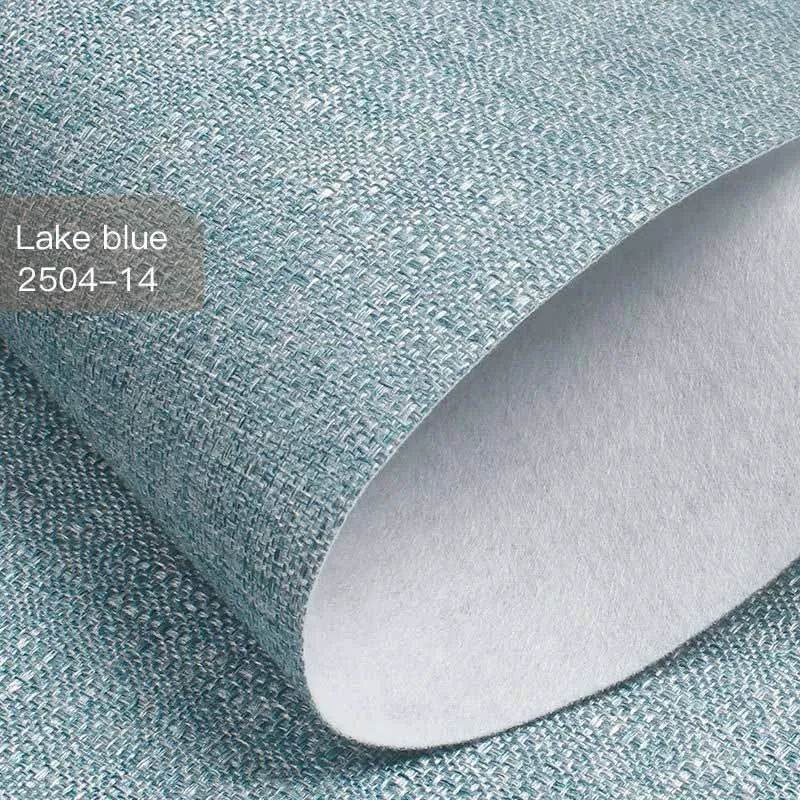 2504-14Lake blue Высококачественный, бесшовный льняные обои для дома Современные однотонные текстильные натуральные льняные обои для гостиной - Цвет: 2504-14Lake blue