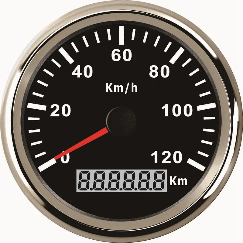 BS 85 мм 120KMH мотоцикл Водонепроницаемый IP67 gps Спидометр Одометр Калибр метр для автомобиля Грузовик Лодка 12 В 24 В с красной подсветкой - Цвет: BS