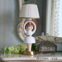cartoon creative revolving ballet desk lamp girl bedroom childrens room lamp modern simple doll resin desk lamp free shipping