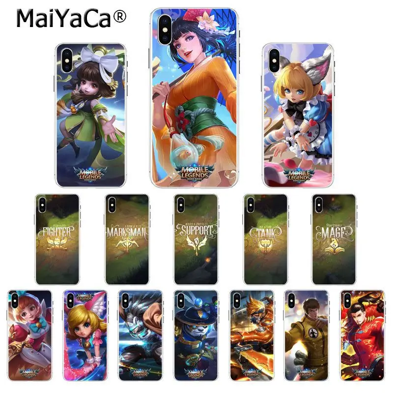 Умный чехол MaiYaCa MOBILE LEGENDS прозрачный мягкий для телефона Apple iPhone 8 7 6 6S Plus X XS MAX 5 5S SE XR