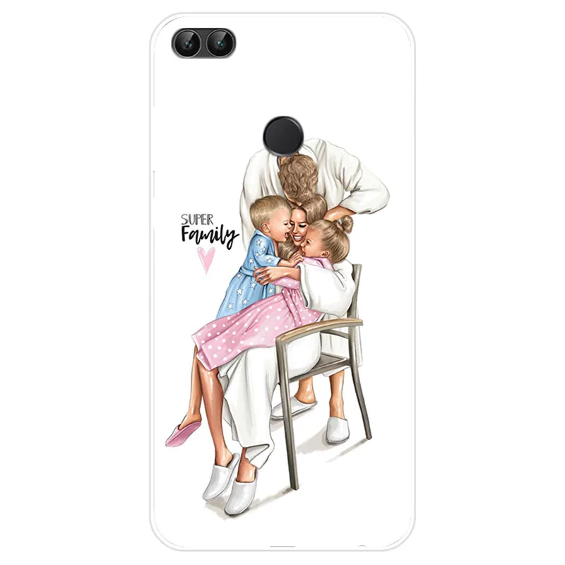 Мягкий силиконовый чехол для телефона Huawei P9 P10 P20 PLUS P30 PRO P8 lite P smart Brown Hair Baby Mom Girl Queen