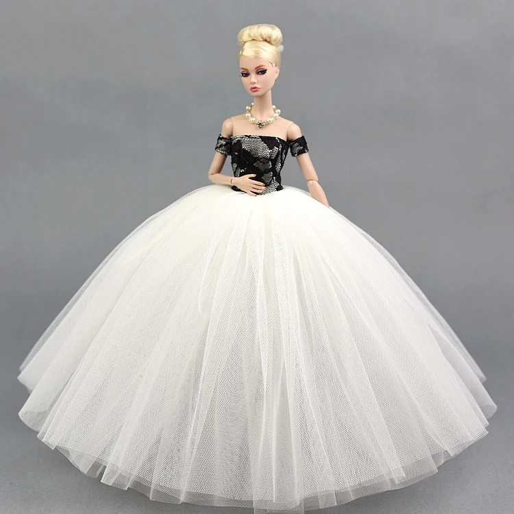 Dress + Veil / Gorgeous White &amp Black Party Evening Gown Clothing Outfit For 1/6 BJD Xinyi Kurhn Barbie FR Doll Xmas | Игрушки и