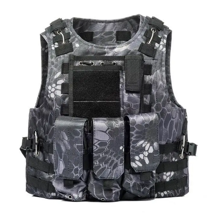 Kryptek Black Страйкбол военный тактический жилет Molle боевой штурмовой плиты Перевозчик тактический жилет 10 цветов Cs верхняя одежда охотничий жилет - Цвет: Kryptek Black
