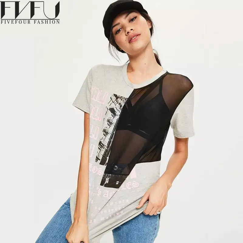 Мода 2017 футболка Для женщин перспективы сексуальная лоскутное летняя Обувь для