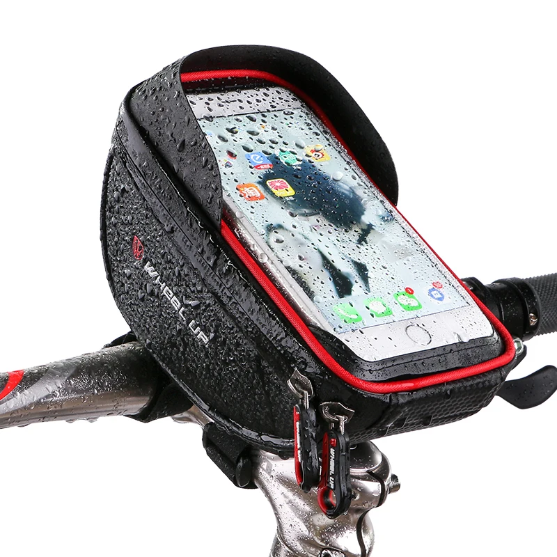 

Cycling Top Tube Frame Handlebar Bag Waterproof MTB Road Bike Bicycle Front Bag 6.0 inch Cycling Pouch TPU Touch Cellphone Bag