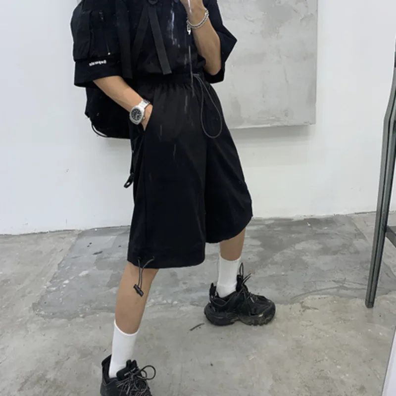 Новинка лета 2019 корейские повседневные шорты с широкими штанинами на завязках