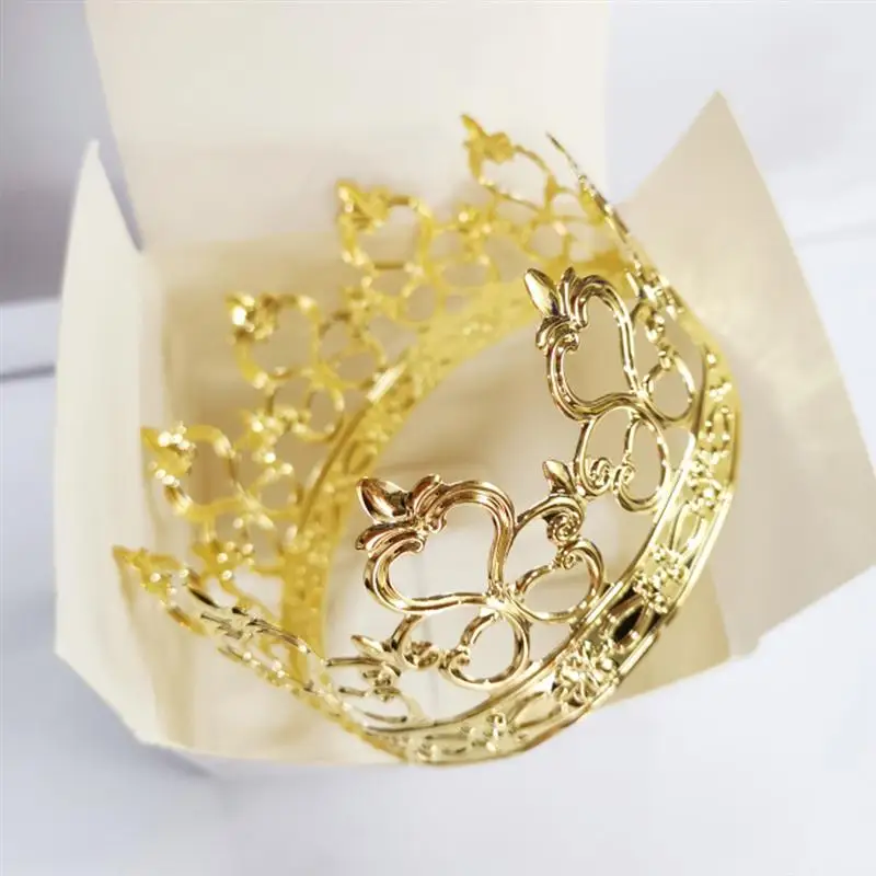 1PC Crown Shape Cake Decoration Iron DIY Prince Princess Child Birthday Cake Crown For Party Birthday Supplies