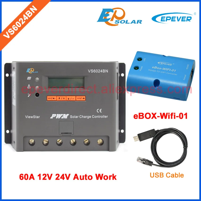 Солнечный регулятор PWM EPEVER Бесплатная доставка Wifi eBOX и USB кабель PC подключение