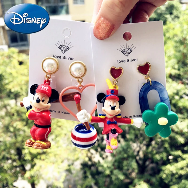 Disney Микки девушка аксессуары для волос Серьги Мультфильм Дети Стад Наборы головной убор, делая вид игры Женские серьги, ювелирные украшения подарок