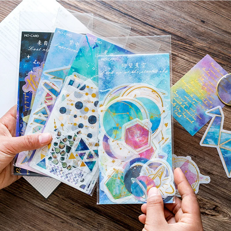 60 шт./лот винтажная позолота звездная бумага стикер сделай сам декоративный