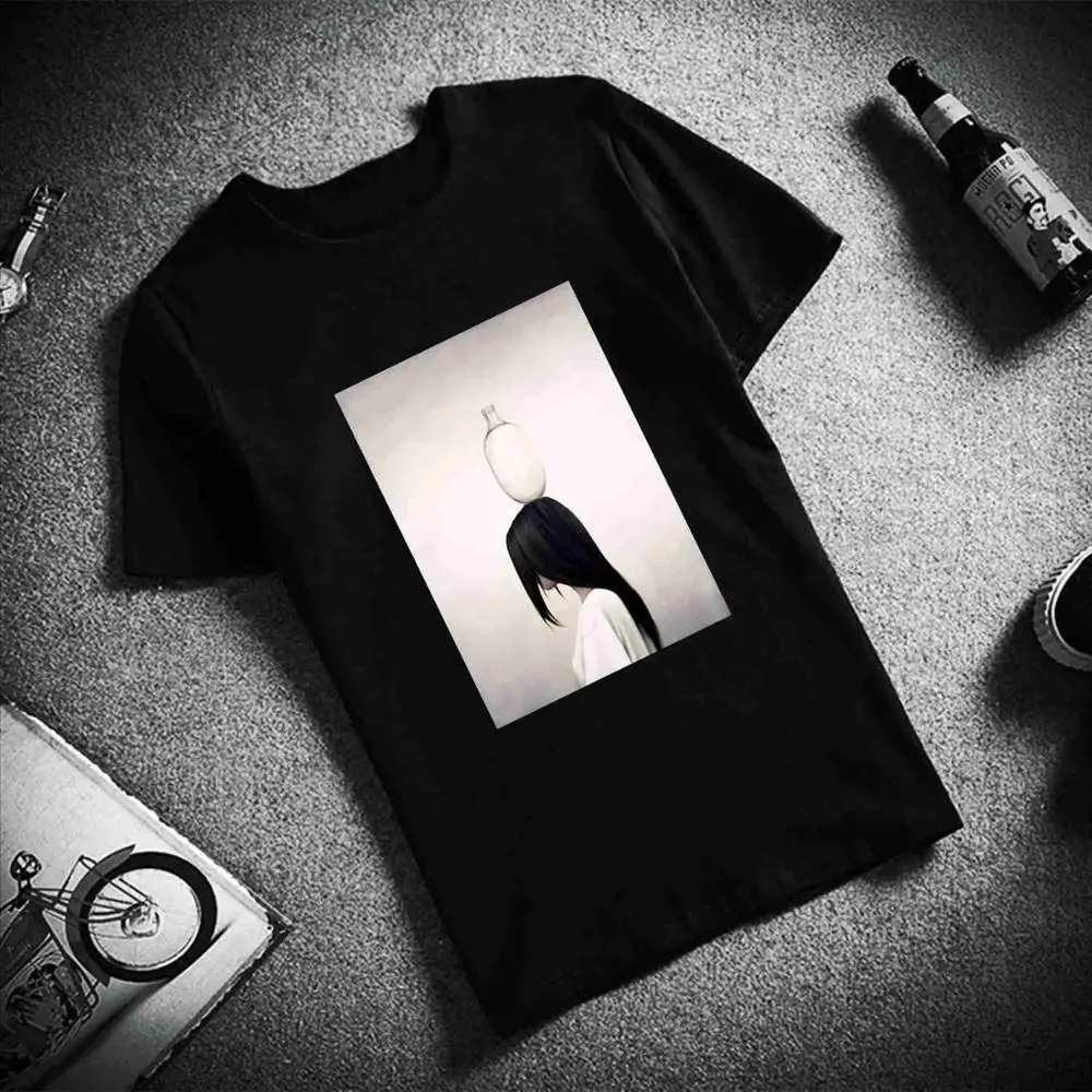 Ulzzang Эстетическая забавная футболка, абстрактные цветы, животные, хлопок, круглый вырез, футболка, плюс размер, короткий рукав, Брендовая женская футболка, Femme - Цвет: 6