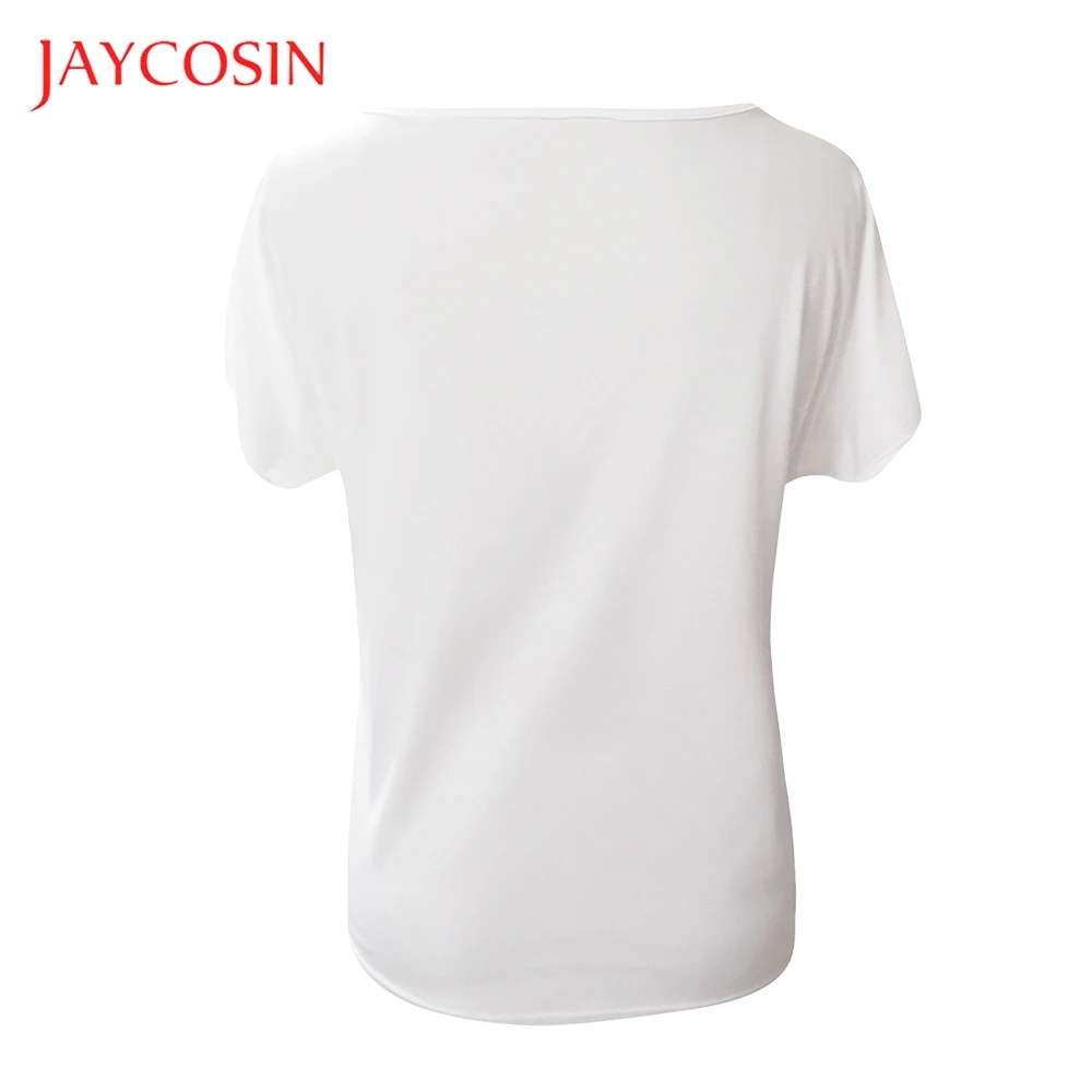 JAYCOSIN Повседневная Блузка с цветочным принтом коротким рукавом Женская свободная