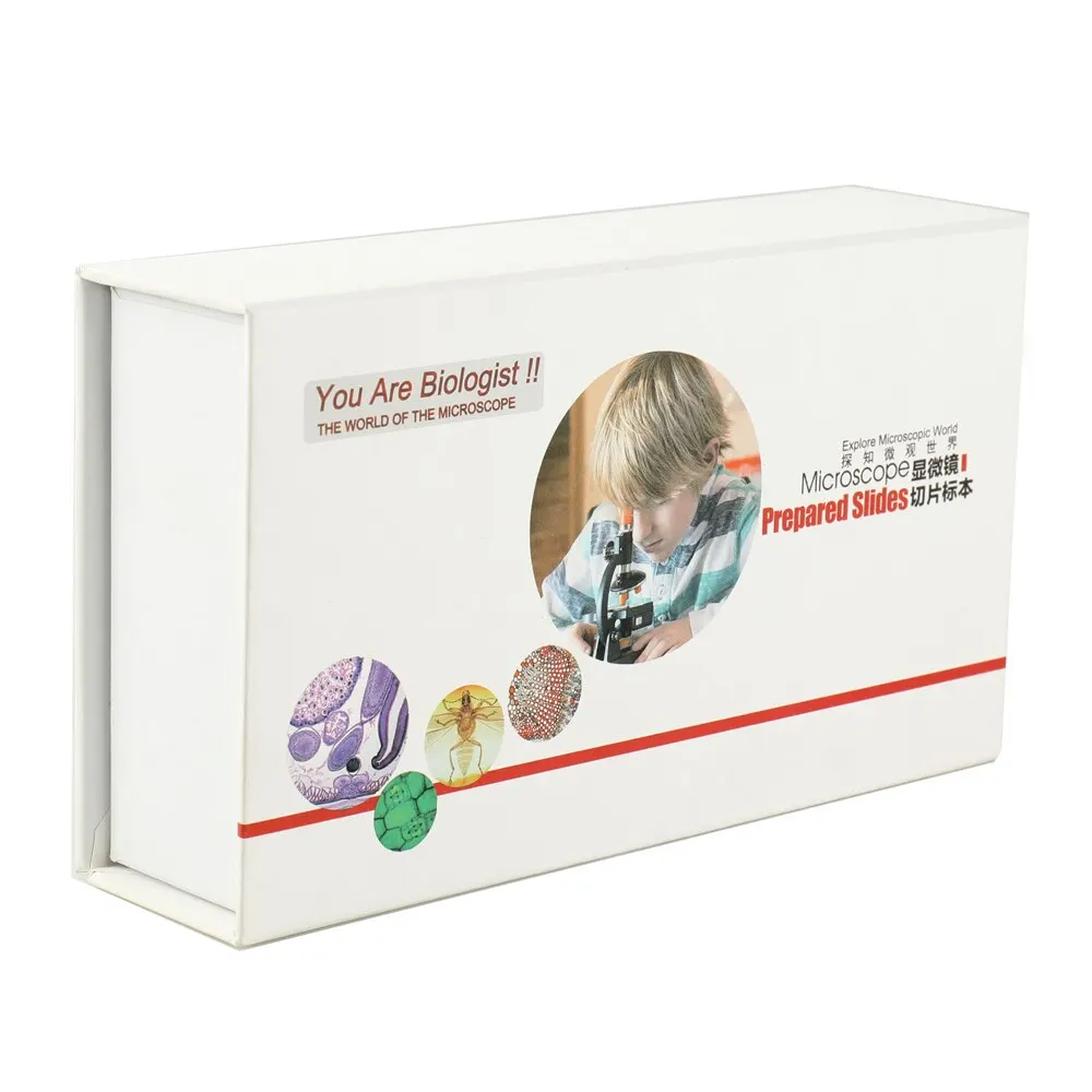 

35 Piece of Colorful Microscope Specimens Biological Specimen Slides Primary and Secondary Gifts + Plastic Cases + Box
