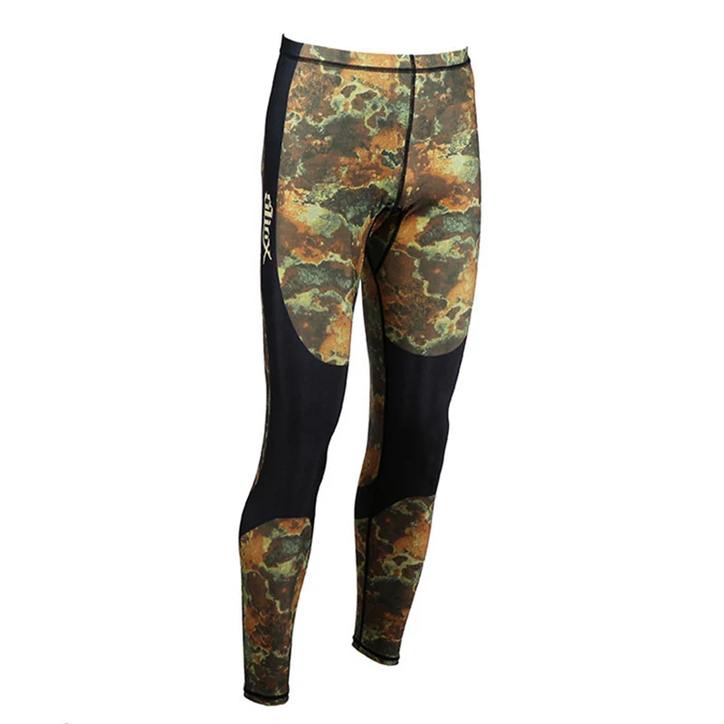 long pants SLINX Мужская Рашгард рубашка для плавания Подводная охота лайкра костюм Дайвинг камуфляж Рашгард рубашки для серфинга пляж плавание УФ Защита подводное плавание - Цвет: long pants