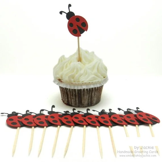 Милые божья коровка топперы для свадебного кекса Дети День рождения еда выбирает