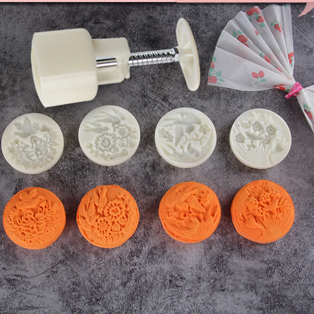Кухонные инструменты Mooncake плесень цветок середины осени фестиваль Ручной пресс луна торт резак формы набор