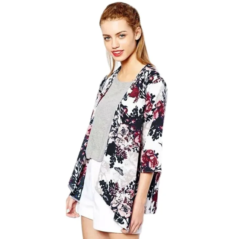 Summer Beach Kimono Cardigan Lace Embroidery Sunscreen Shirt Loose Chiffon Blouse Femme | Женская одежда