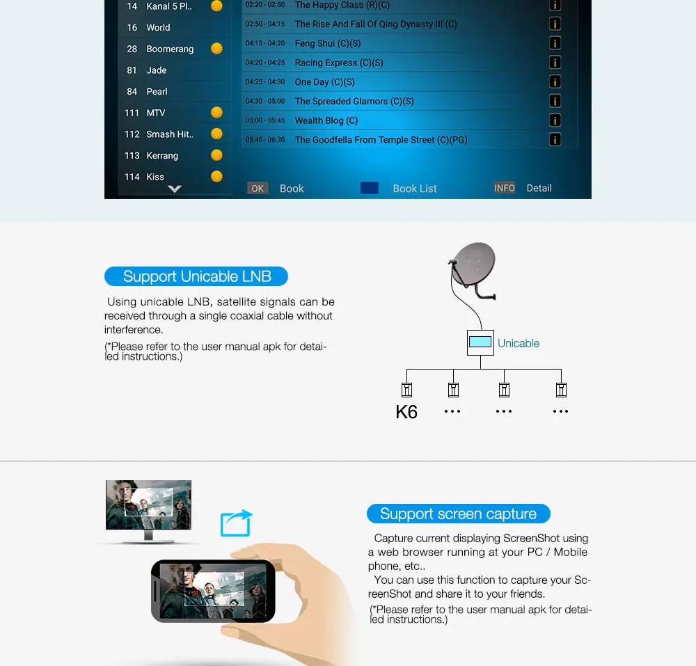 Mecool K6 DVB-T2 Android ТВ приставка Hisilicon Hi3798M 2 Гб 16 Гб DVB-S2 ТВ приставка 64 бит 4K 2,4/5 ГГц двойной Wifi BT4.1 USB3.0 4K Sep верхняя коробка