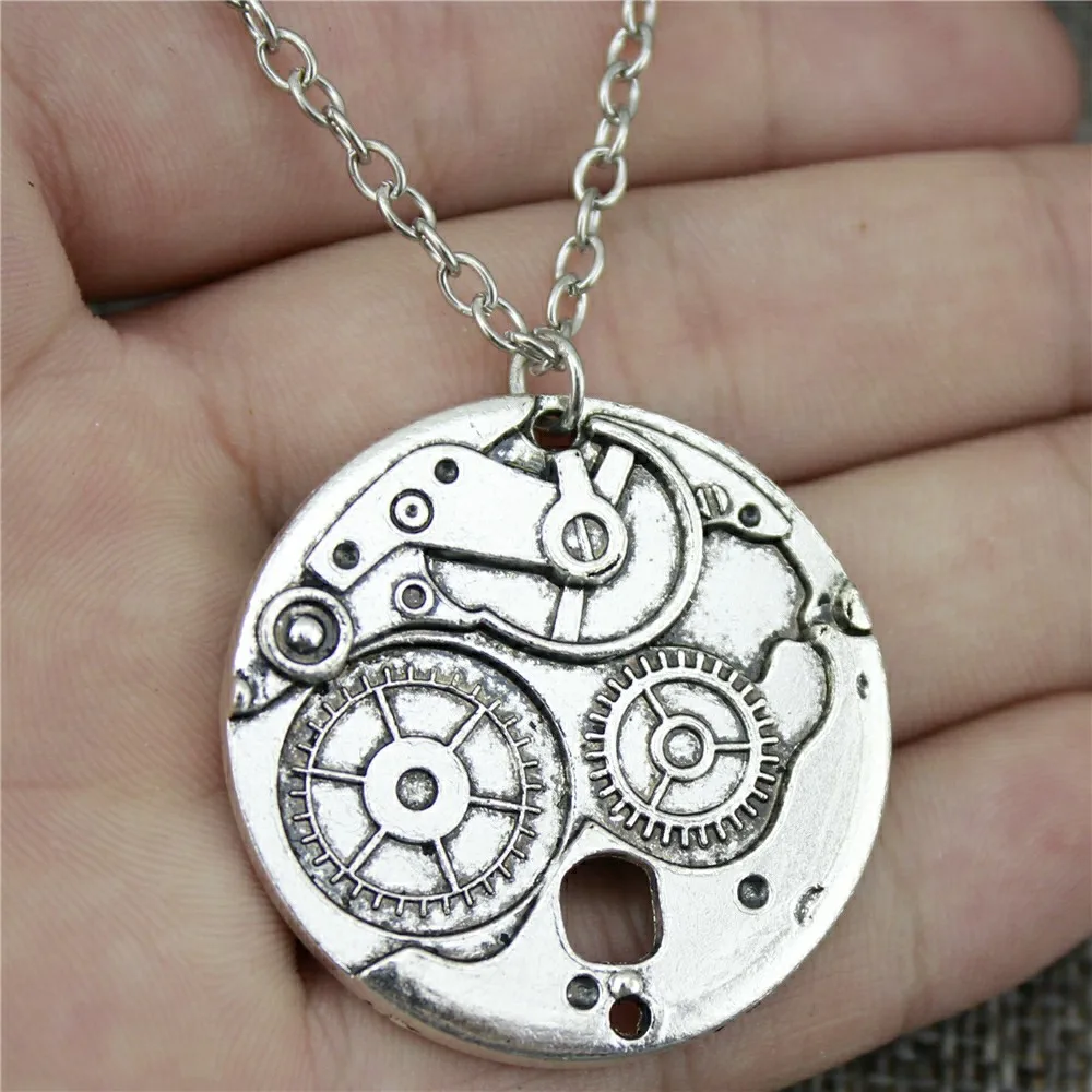 1 Piece 2019 New Vintage 37x37mm 2 Colors Antique Bronze Silver Plated Gear Steampunk Pendant Necklace Jewelry For Women | Украшения и