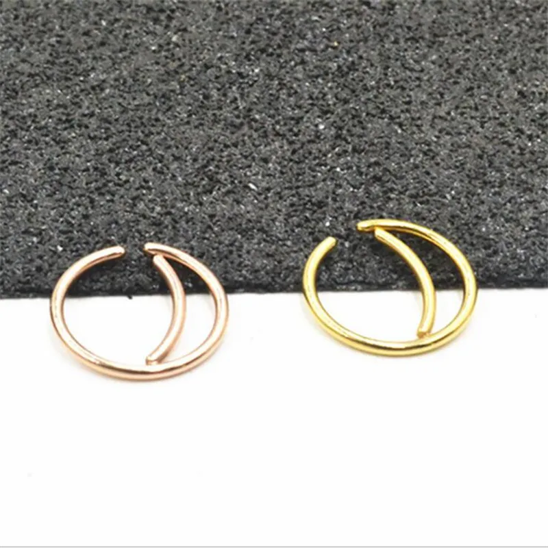 8MM Fake Septum Medical Titanium Nose Ring Gold Color Body Clip Hoop Stud For Women Piercing Jewelry Gift | Украшения и