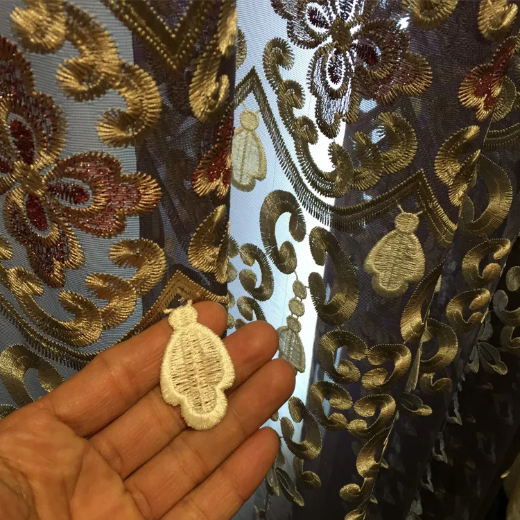 2017 Новый роскошный европейский стиль вышивка занавес вилла гостиная спальня