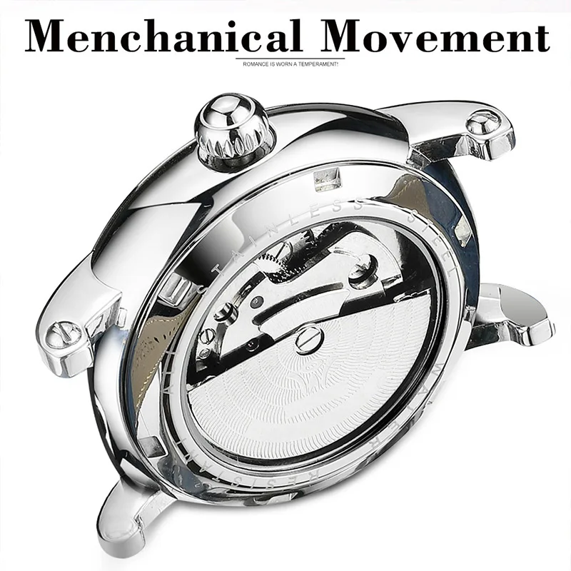 OUYAWEI женские модные часы Montre femme полые скелетоны автоматические механические