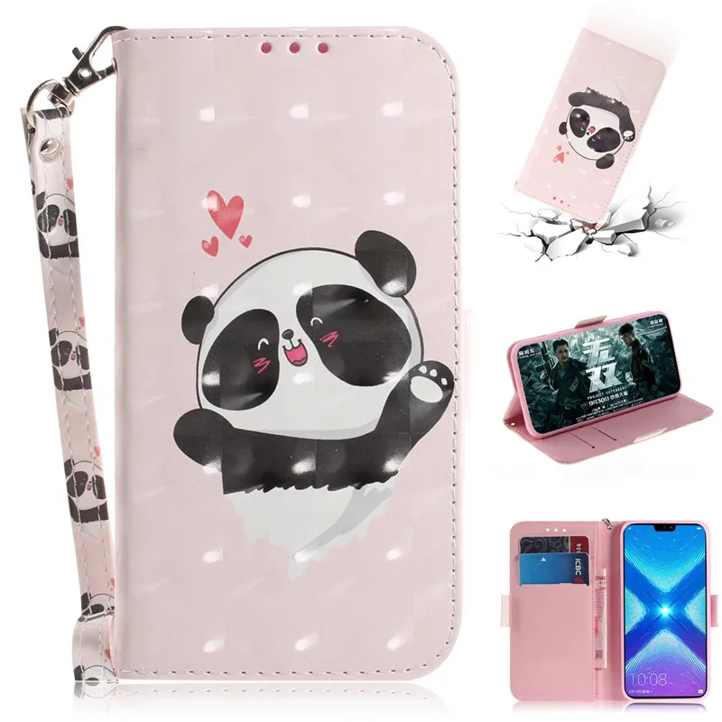 Флип-кожаный чехол для Fundas huawei Honor 8X, чехол для Coque huawei Honor 8 X, чехол с 3D рисунком, кошелек, подставка, чехол для телефона Caque