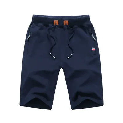 navy shorts Однотонные мужские шорты 5XL летние мужские пляжные шорты из хлопка повседневные шорты homme - Цвет: navy shorts