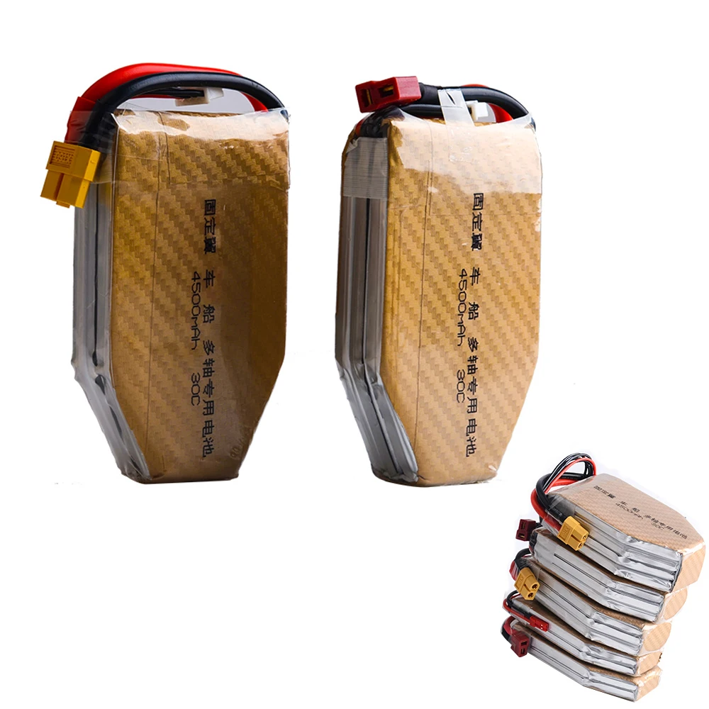 Lipo Аккумулятор 7 4 V 11 1 14 8 22 2 4500mAh 30C большой емкости t образный разъем для