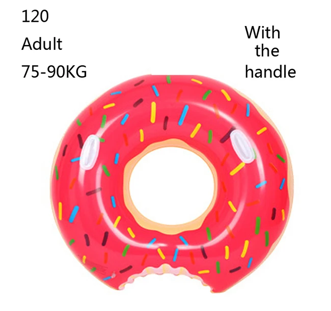 withthehandle120red Летний гигантский бассейн пончик Кольцо для плавания для взрослых супер большой Гигантский Пончик дети вечеринка Надувные игрушки спасательный буй игрушка - Цвет: withthehandle120red
