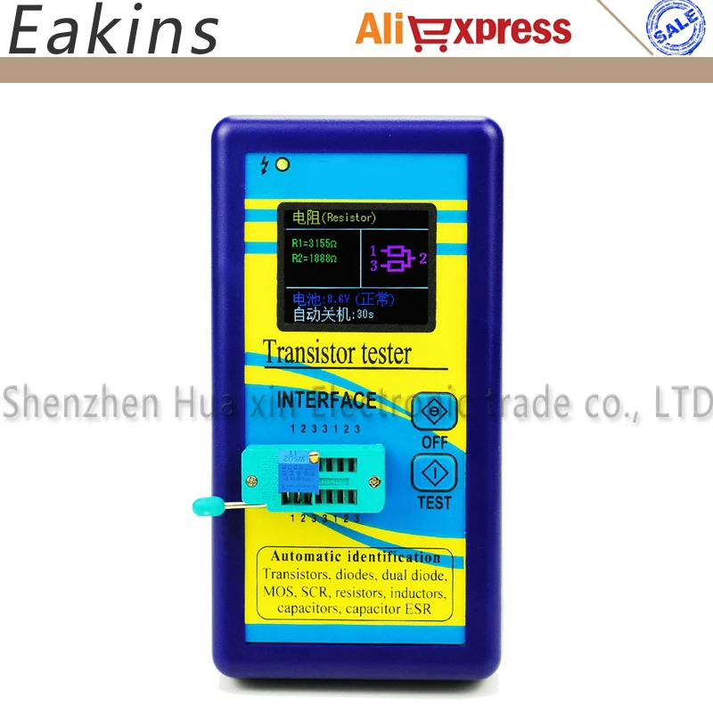 Новый портативный цветовой компонент потенциальный измеритель емкости диода ESR