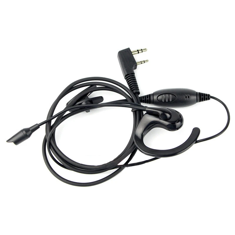 Наушники для мотоцикла с PTT микрофоном 2 Pin ушной крючок наушник для Kenwood KPG Baofeng двухсторонняя рация радио PTT Earpie