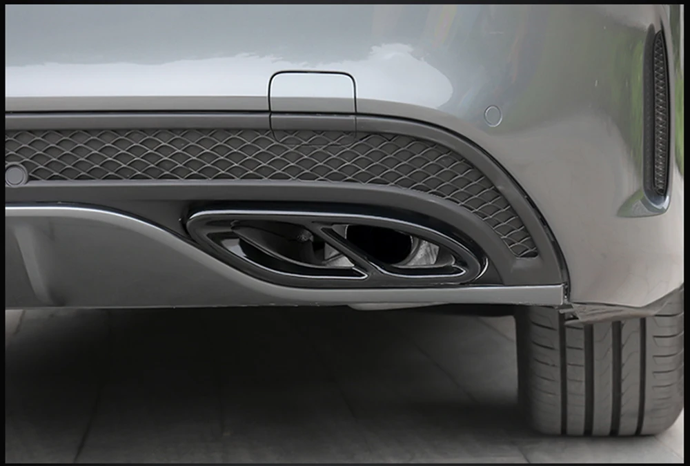 Для Mercedes Benz E GLC C A B Class A180 A200 W176 W213 W205 AMG Автомобильная выхлопная труба задняя крышка наклейка аксессуары из нержавеющей стали