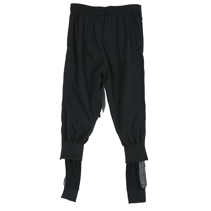 [LONGDENG] Осенние повседневные однотонные черные женские брюки длиной до щиколотки