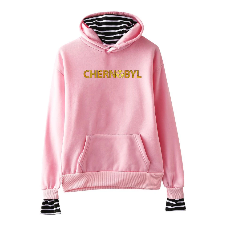 Hot Chernobyl Women Fake Two Piece Hoodie Hoody 2019 Street Popular Winter Sweatshirt Women's Harajuku Hooded Hoodies Plus Size | Женская