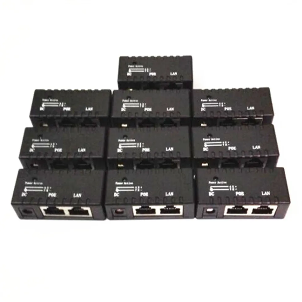 Горячая черный 10 шт./партия POE инжектор мощность над Ethernet адаптер для ip-камеры, ip-телефона, CCTV AP