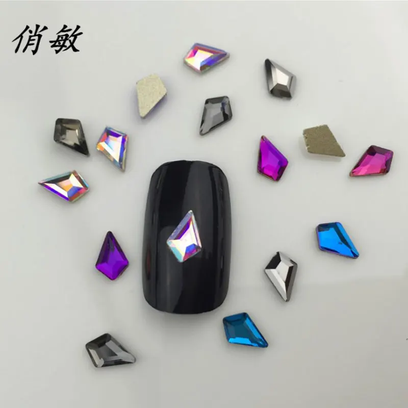 

200pcs mix Nail Diamond Jewelry Flat Bottom Nail Special-shaped Water Drill New Japanese 4*6 Arrow Nail Accessories