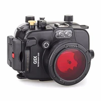 meikon 40m underwater waterproof camera housing case for canon g5x 67mm red filter