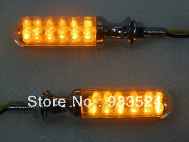 Пара мотоциклетных хромированных светодиодных поворотников для Kawasaki Vulcan VN 500 750