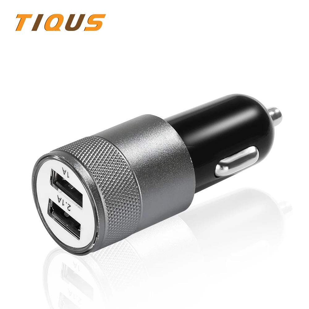 TIQUS Car Charger Dual USB 5V 2.1A For Iphone X 8 7 Plus Mobile Phone Universal 2-Port Adapter Samsung S8 Cigar Socket | Мобильные