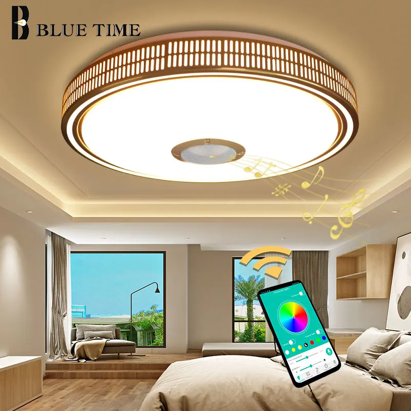 Люстра Светодиодная потолочная с Bluetooth управлением и лампой Современный