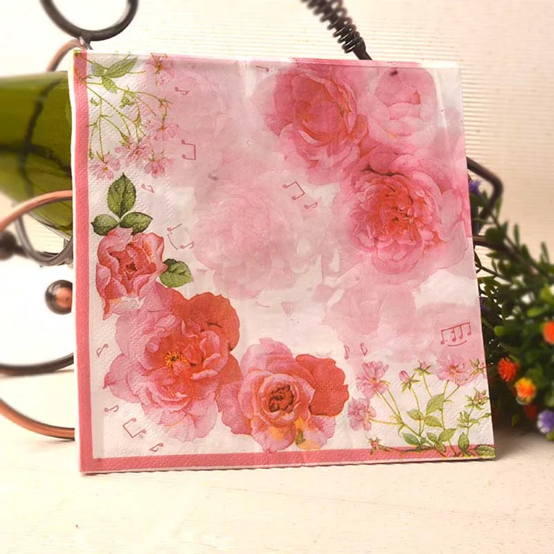 Новые салфетки бумажные носовой платок с розовым цветочным узором декоративные