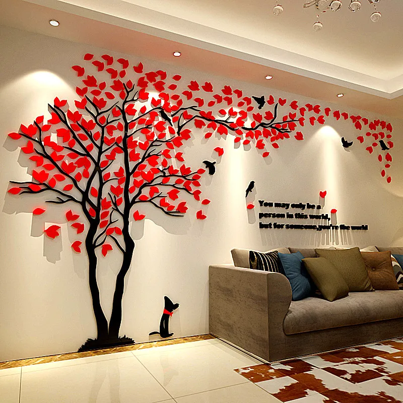 

Large 3D DIY Acrylic Mirror Wall Stickers Art Mural Wall Sticker Home Decoration Decals Living Room Sofa TV Background Wallpaper