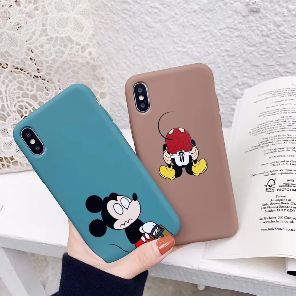 Милый мультяшный чехол для телефона Забавный iphone 7 плюс 8 6 S Микки Минни соффт