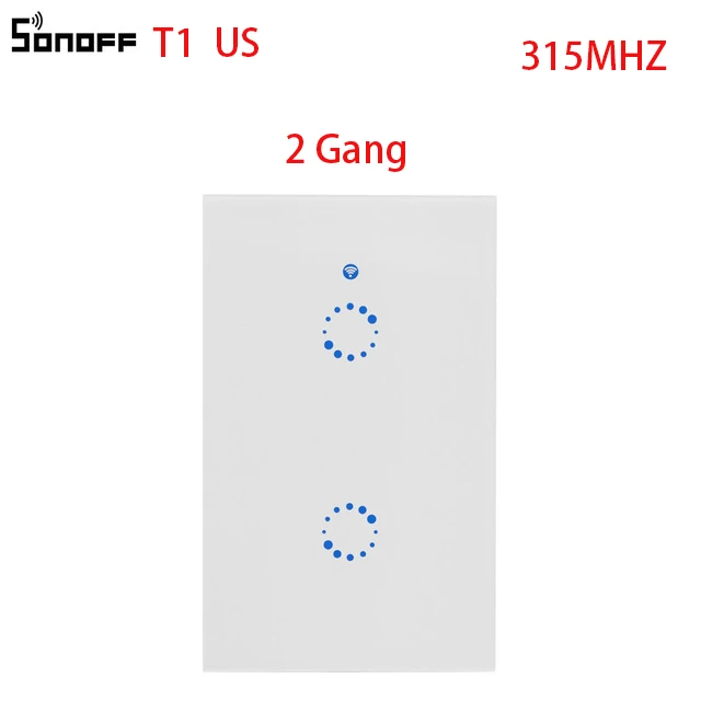 T1 US 2C ITEAD Sonoff T1 ЕС Великобритания США Смарт Wi-Fi APP/Touch Управление настенный выключатель света 1/2/3 Gang 86 Тип стены сенсорный выключатель Умный дом - Комплект: T1 US 2C