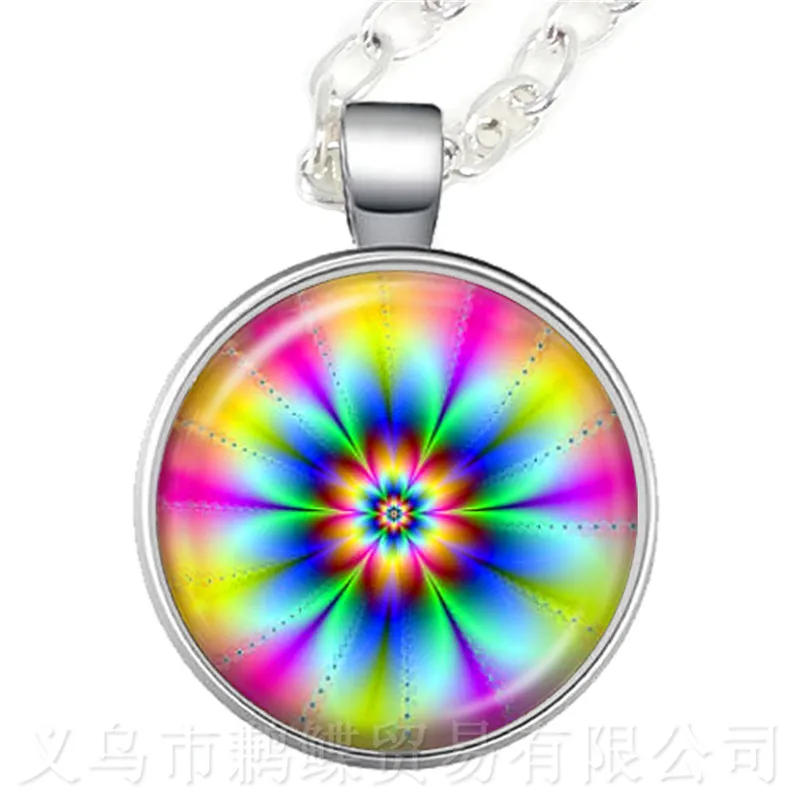 Красивое ожерелье с перьями павлина мандала стеклянный кабошон буддистский