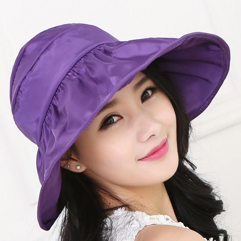 Женская летняя модная Милая однотонная Регулируемая уличная Солнцезащитная